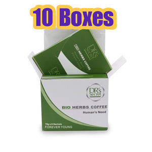 10 Boxes BIO HERB'S COFFEE  (1BOX - 15G - 6 SACHETS) - For Men